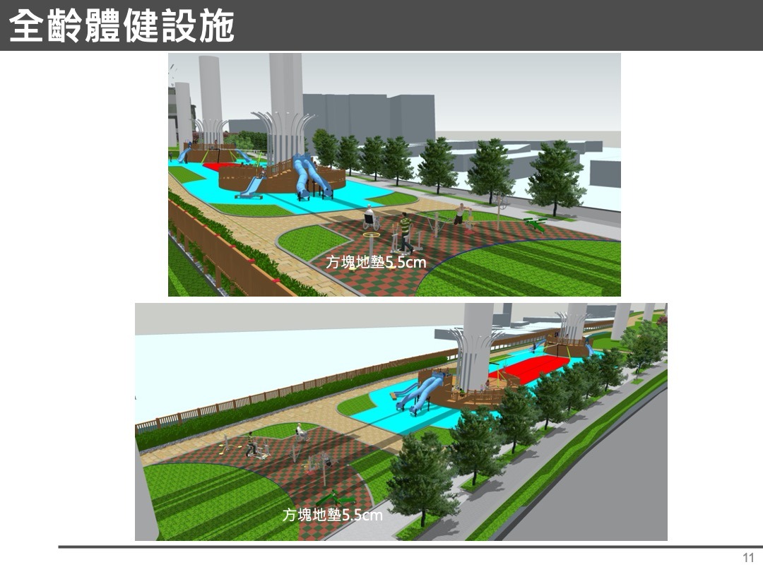 ▲圖說：全齡體健設施示意圖（模擬示意圖，尚未核定）