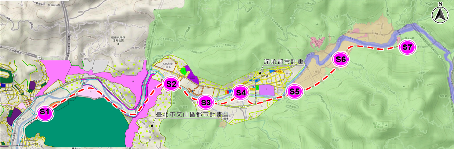 深坑輕軌可行性研究路線圖（本計畫尚未核定，相關資料僅供參考）