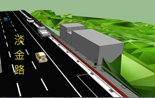 （圖說：淡金路水源街口新增人行道模擬圖）