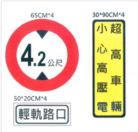 （圖說：淡海輕軌安全注意標示）