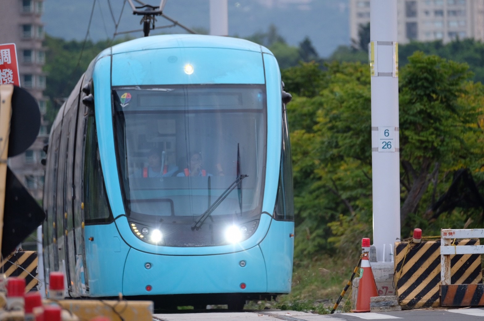 （圖說：淡海輕軌列車-行武者號）  圖片來源：梁國雄/攝影