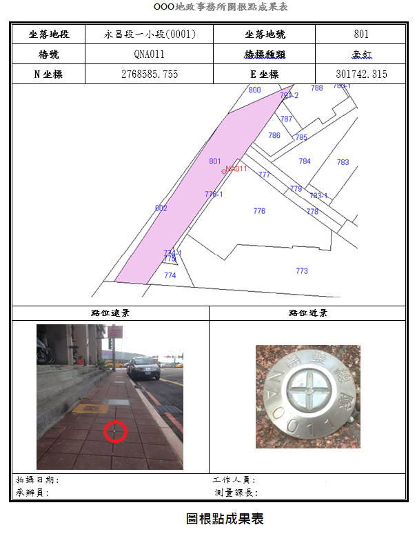 ▲圖說：圖根點成果表（來源：臺北市政府地政局網站）