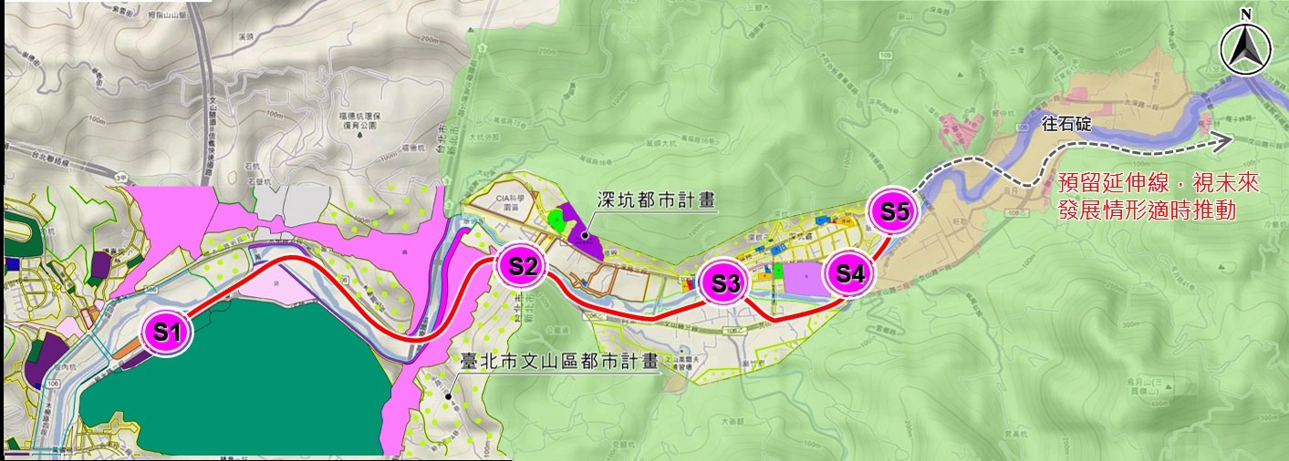 ▲圖說：深坑輕軌路線示意圖